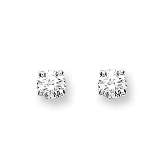 9ct White Gold 0.25ct Claw Set Diamond Stud Earrings - FJewellery