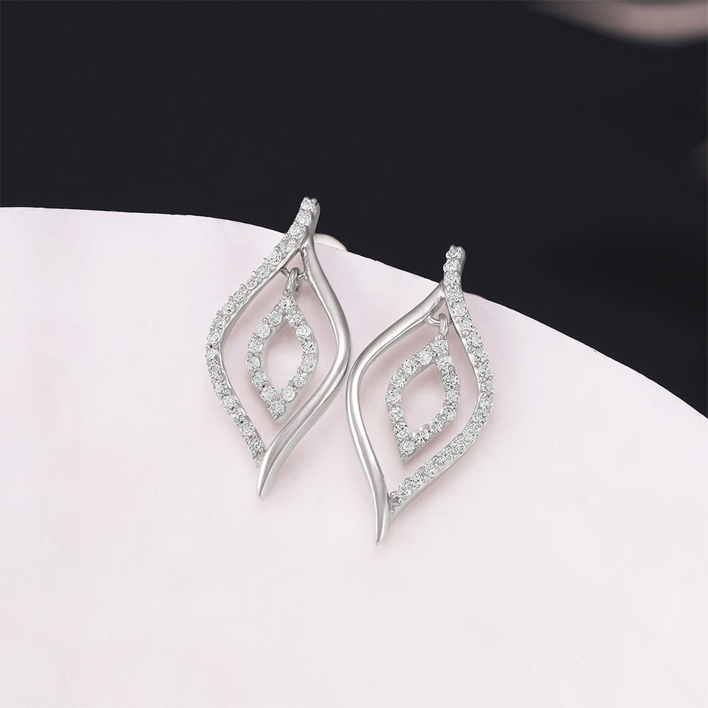 9ct White Gold 0.25ct Dia Drop Earrings - FJewellery