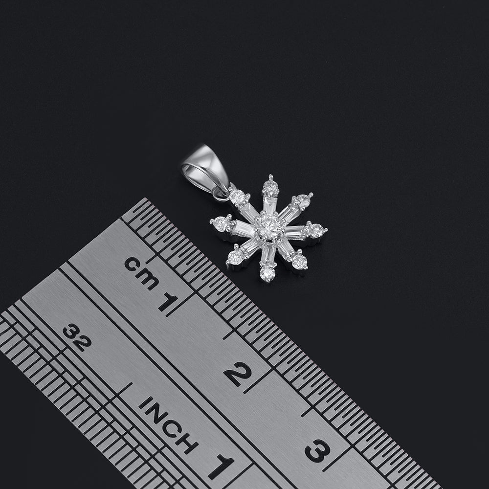 9ct White Gold 0.25ct Diamond Cluster Pendant - FJewellery