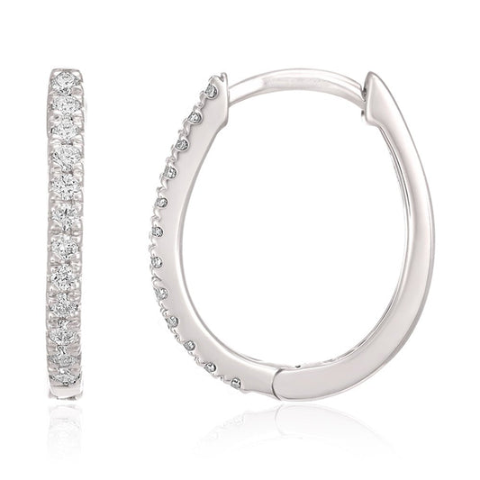 9ct White Gold 0.25ct Diamond Earrings 16.7mm - FJewellery