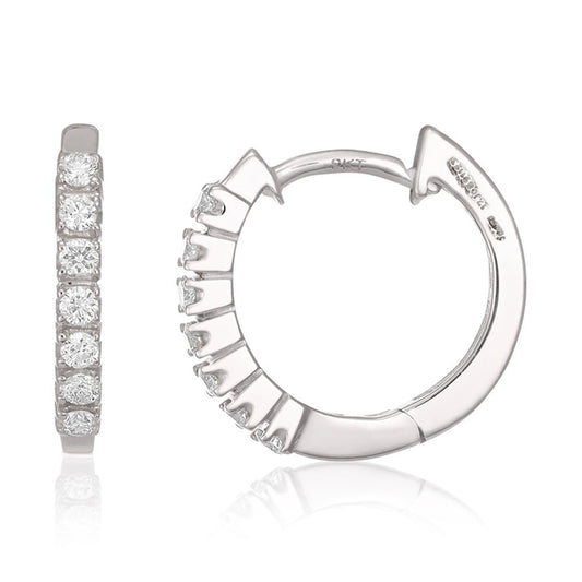 9ct White Gold 0.25ct Diamond Earrings - FJewellery