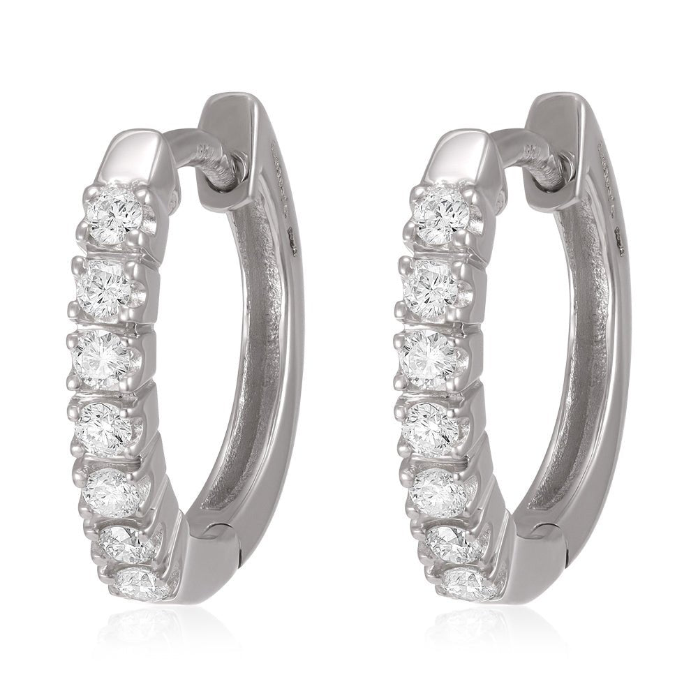 9ct White Gold 0.25ct Diamond Earrings - FJewellery