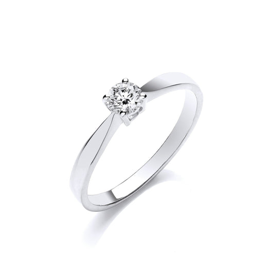 9ct White Gold 0.25ct Diamond Engagement Ring - FJewellery