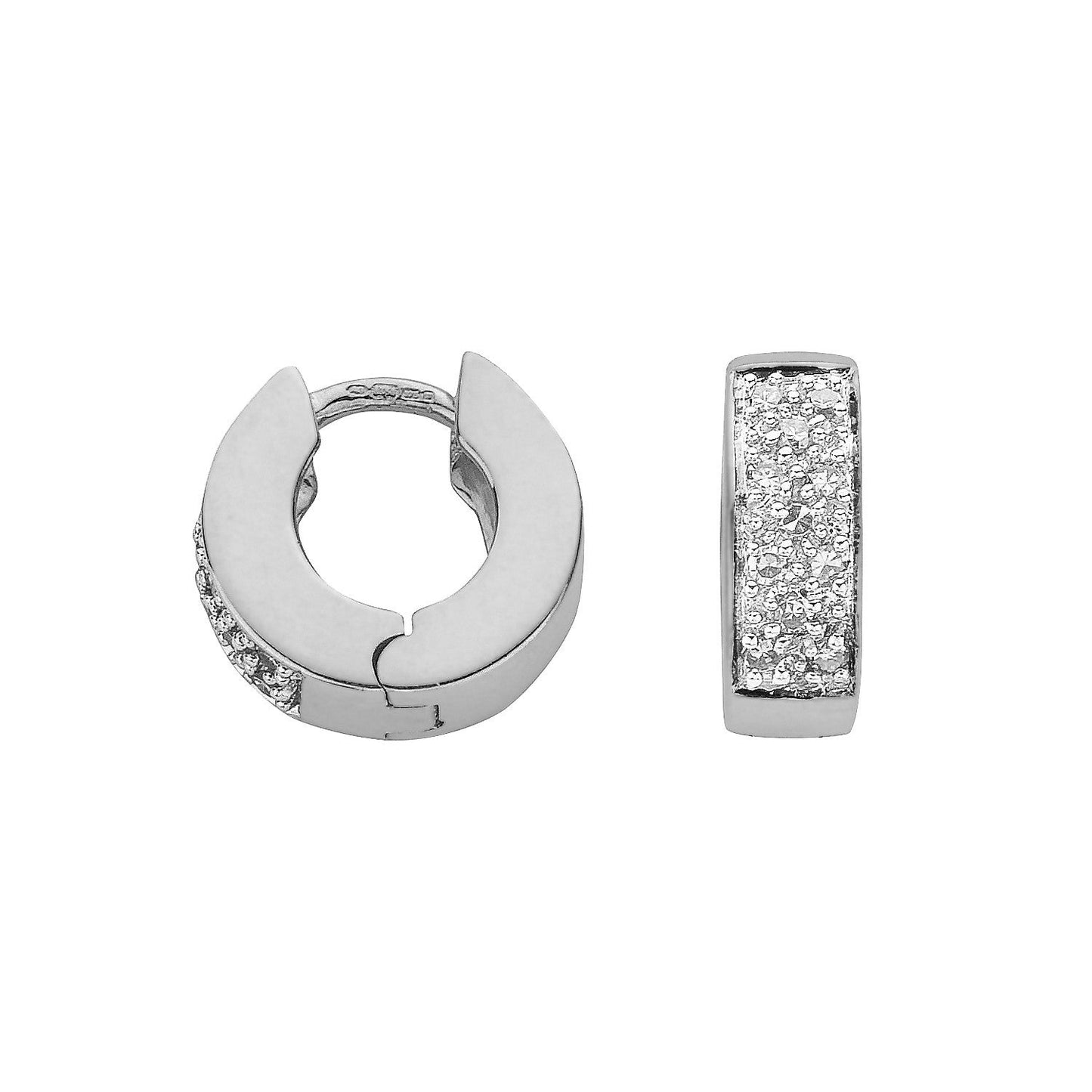 9ct White Gold 0.25ct Diamond Hoop Earrings - FJewellery