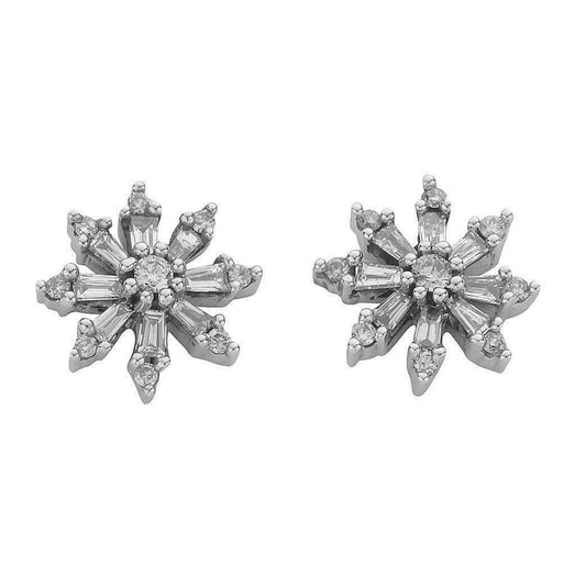 9ct White Gold 0.35ct Diamond Studs Earrings - FJewellery
