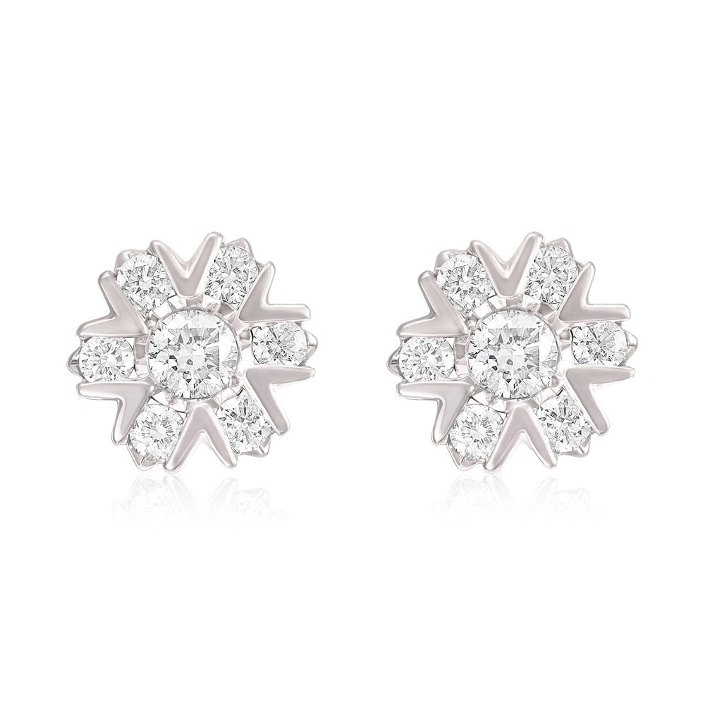 9ct White Gold 0.50ctw Diamond Earrings - FJewellery
