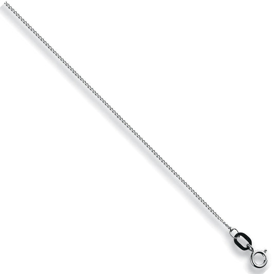 9ct White Gold 1mm Curb Chain - FJewellery