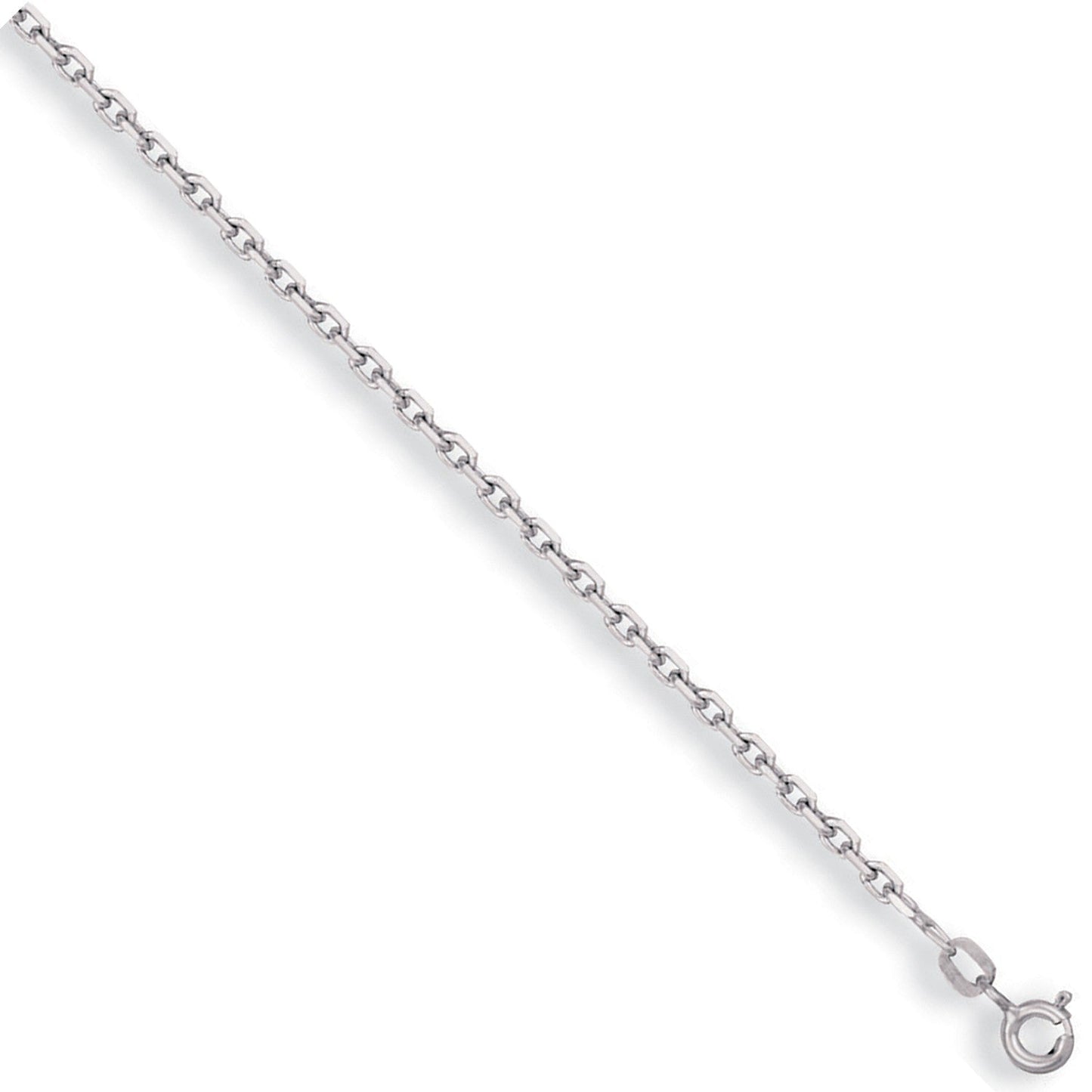 9ct White Gold 2.2mm Belcher Chain - FJewellery