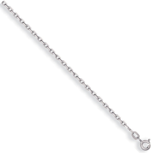 9ct White Gold 2.2mm Belcher Chain - FJewellery