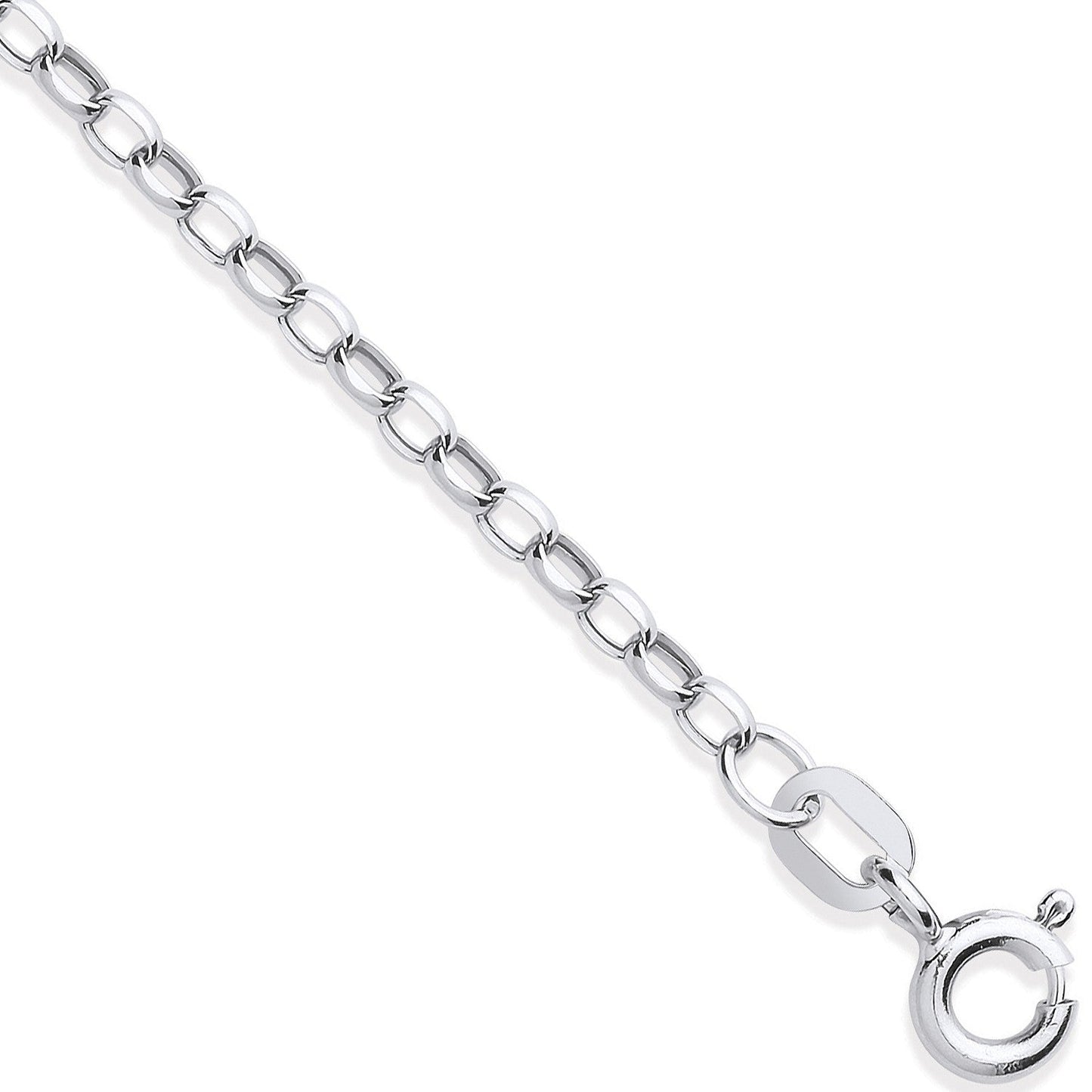 9ct White Gold 2.5mm Belcher Chain - FJewellery