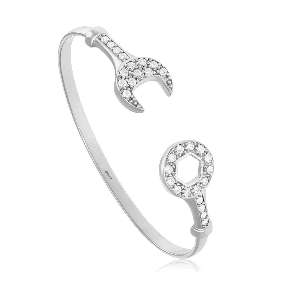 9ct White Gold 2.7mm Bangle - FJewellery