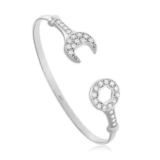 9ct White Gold 2.7mm Bangle - FJewellery