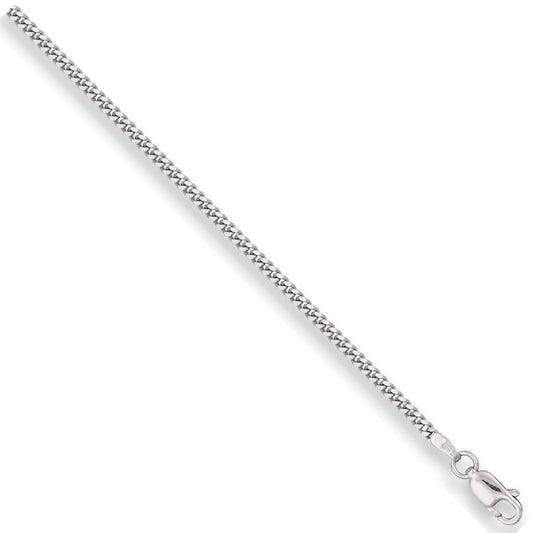 9ct White Gold 2mm Curb Chain - FJewellery