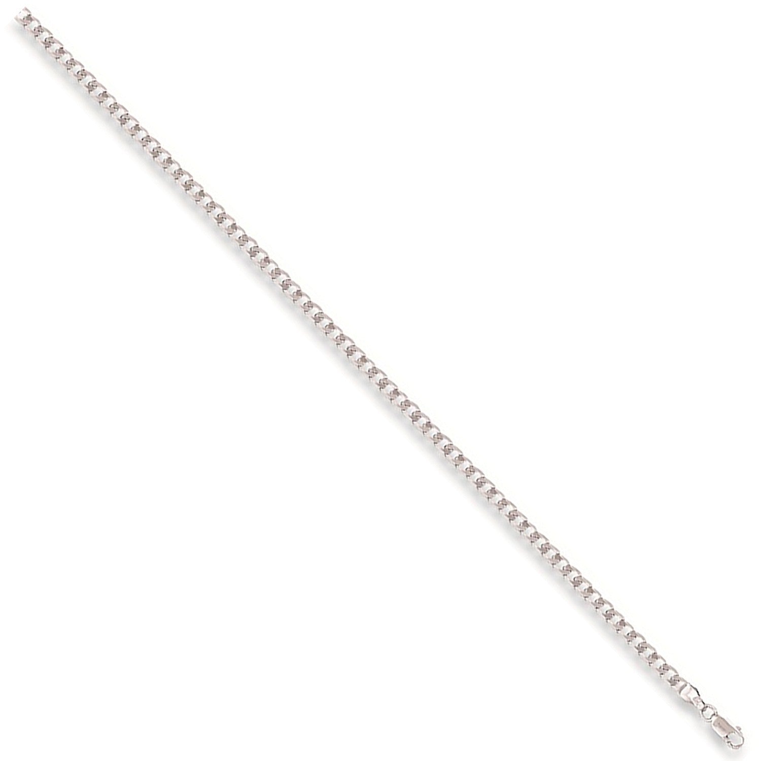 9ct White Gold 3.7mm Curb Chain - FJewellery