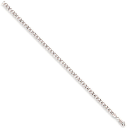 9ct White Gold 3.8mm Curb Chain - FJewellery
