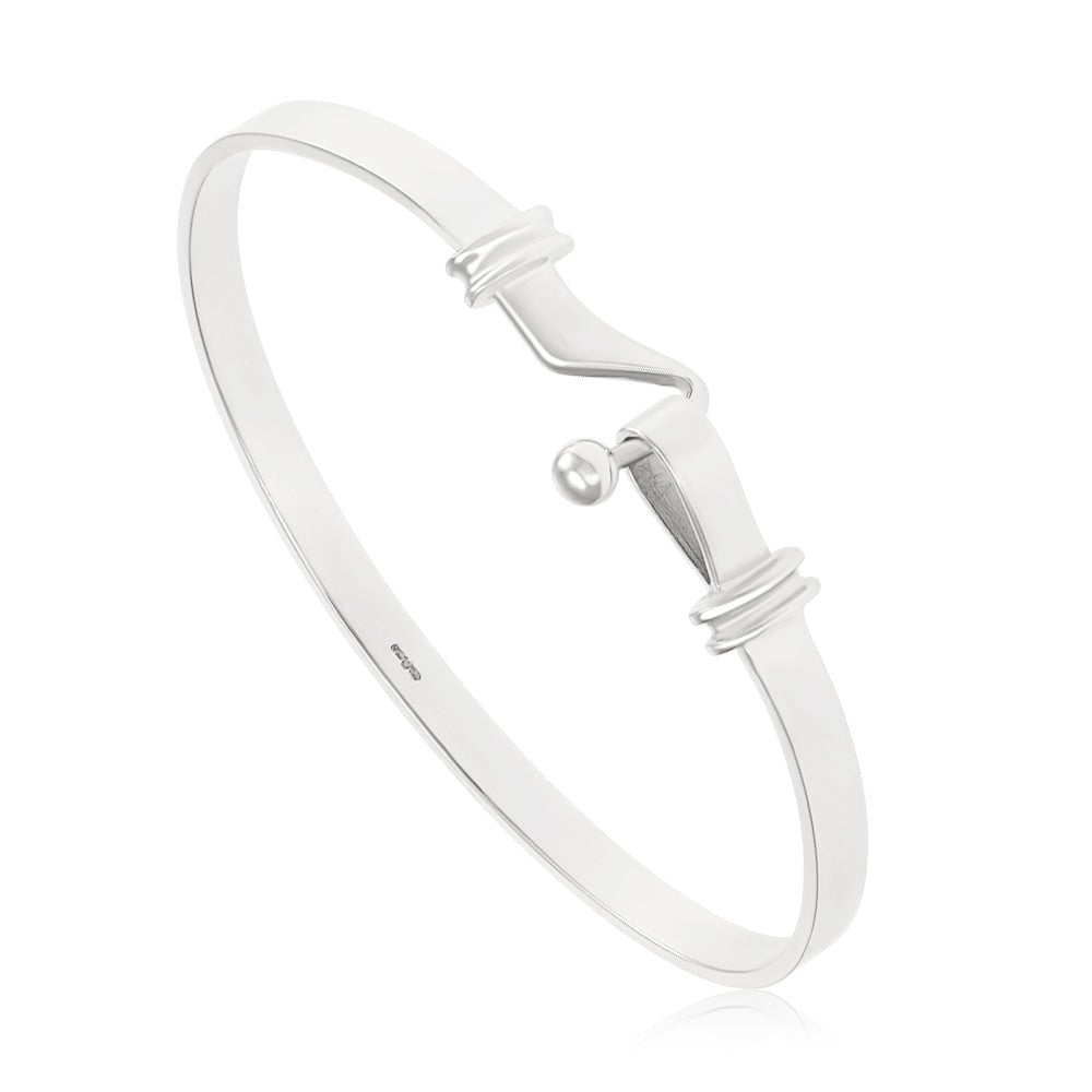 9ct White Gold 4.3mm Bangle - FJewellery