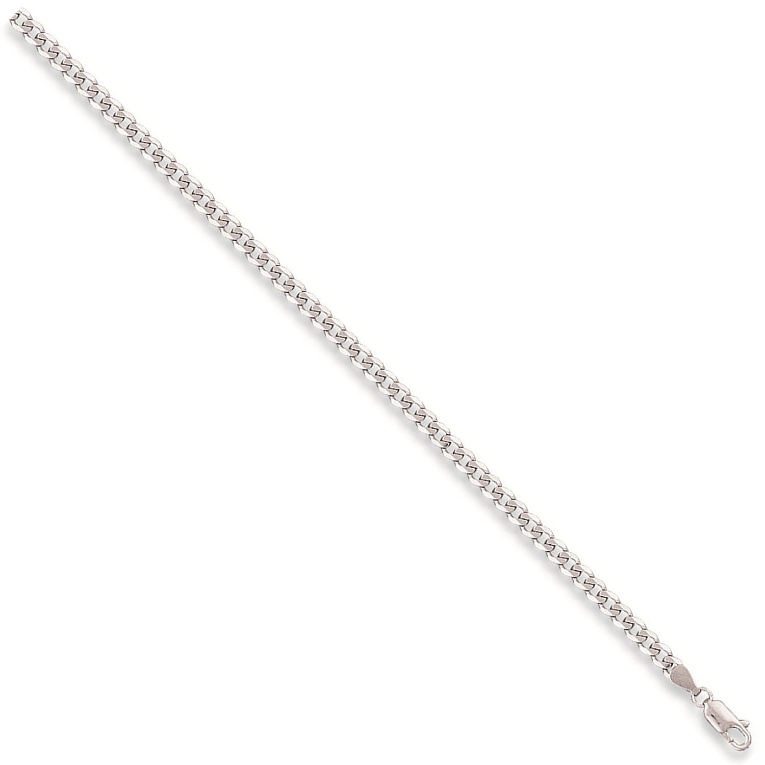 9ct White Gold 5mm Curb Chain - FJewellery