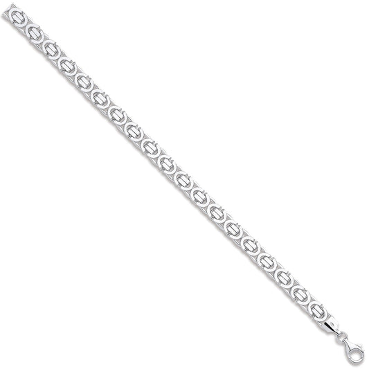 9ct White Gold 7.5mm Byzantine Chain - FJewellery