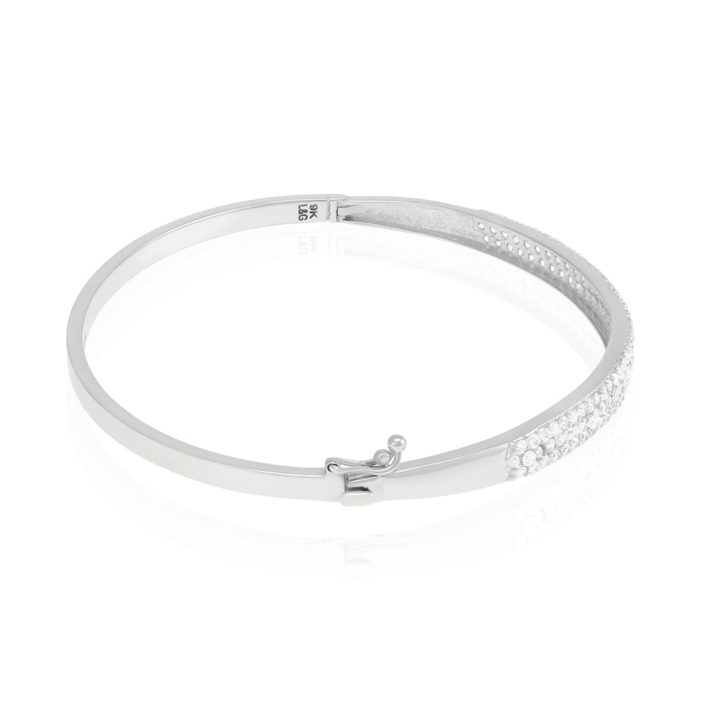 9ct White Gold Bangle 4.6mm - FJewellery