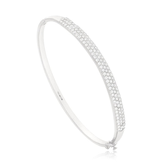 9ct White Gold Bangle 4.6mm - FJewellery
