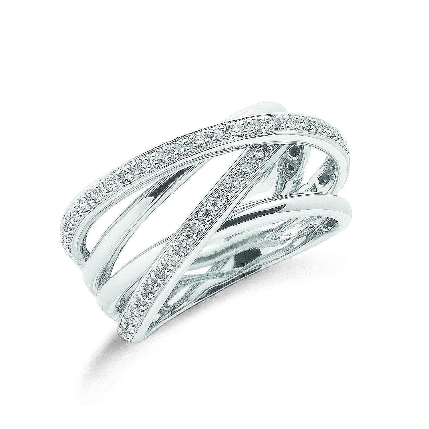 9ct White Gold Diamond Fancy Ring - FJewellery