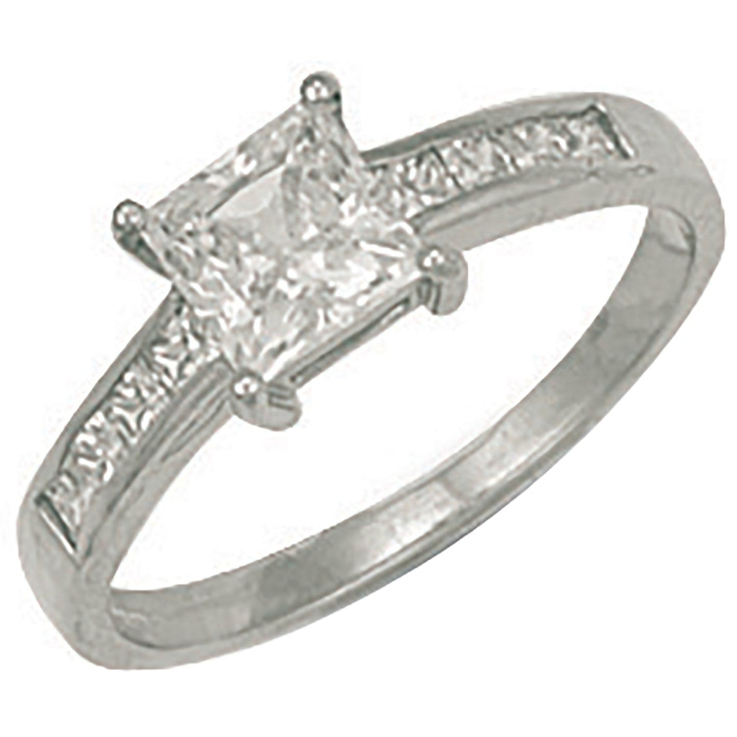 9ct White Gold Fancy Princess Cut Cz Ring - FJewellery