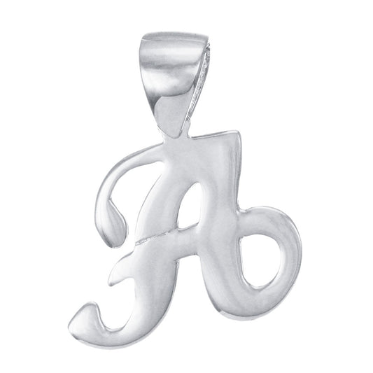 9ct White Gold Initial Pendant Letter A - 17mm - FJewellery
