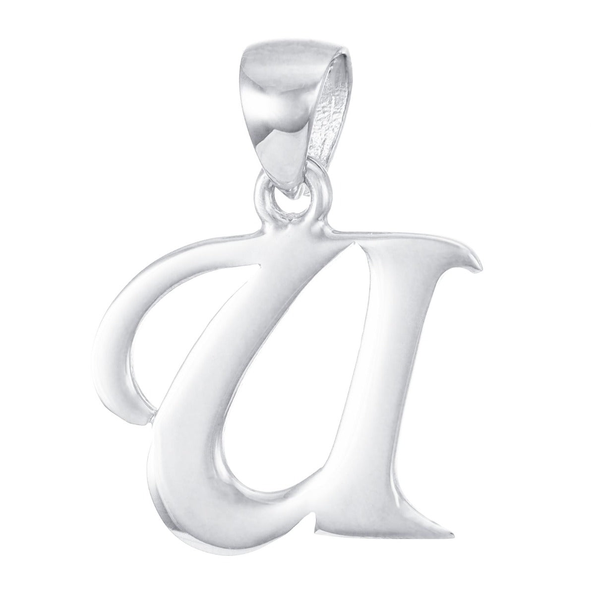 9ct White Gold Initial Pendant Letter U - 23mm - FJewellery