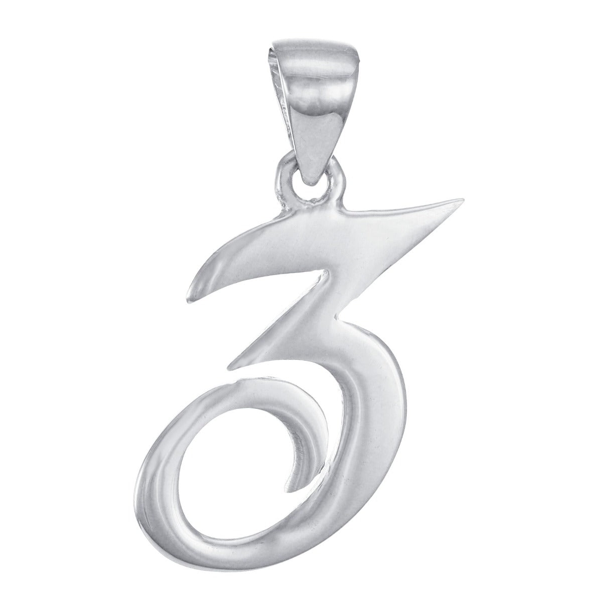 9ct White Gold Initial Pendant Letter Z - 26mm - FJewellery