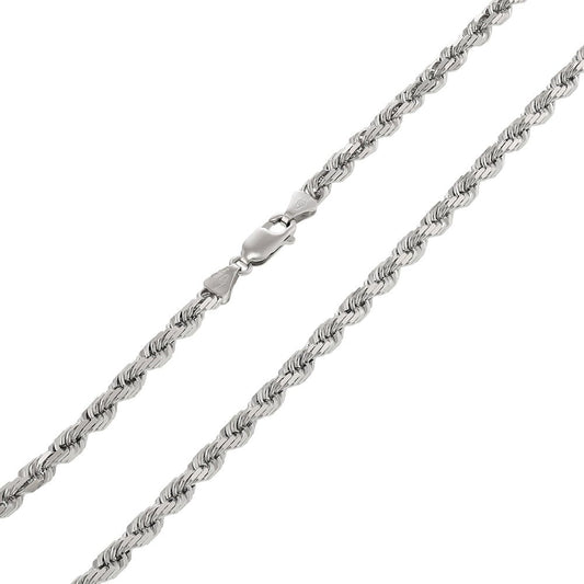 9ct White Gold Rope Chain DSHCN0639 - FJewellery