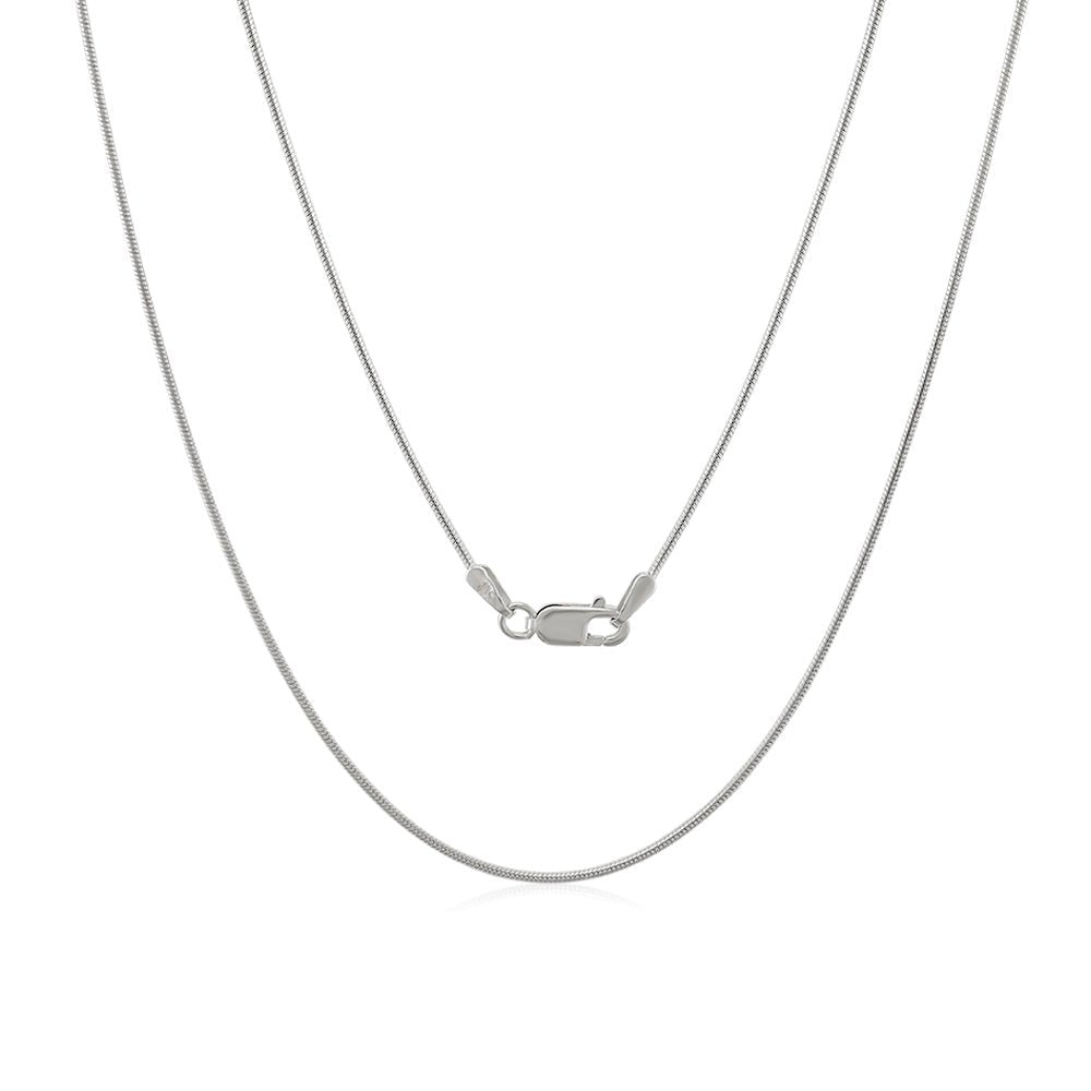 9ct White Gold Snake Chain 1mm - FJewellery
