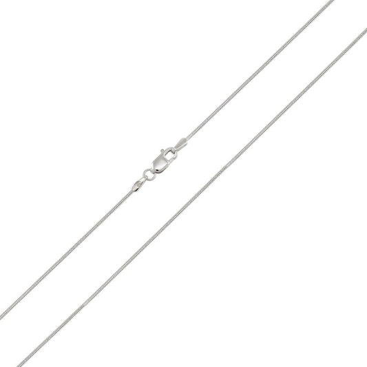 9ct White Gold Snake Chain 1mm - FJewellery