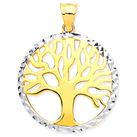 9ct white gold Tree of Life Pendant - FJewellery