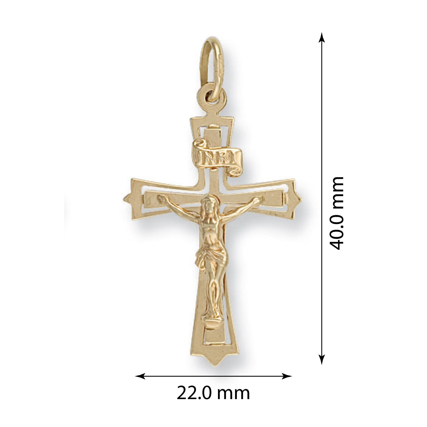 9ct Y Gold Cut Out Crucifix - FJewellery