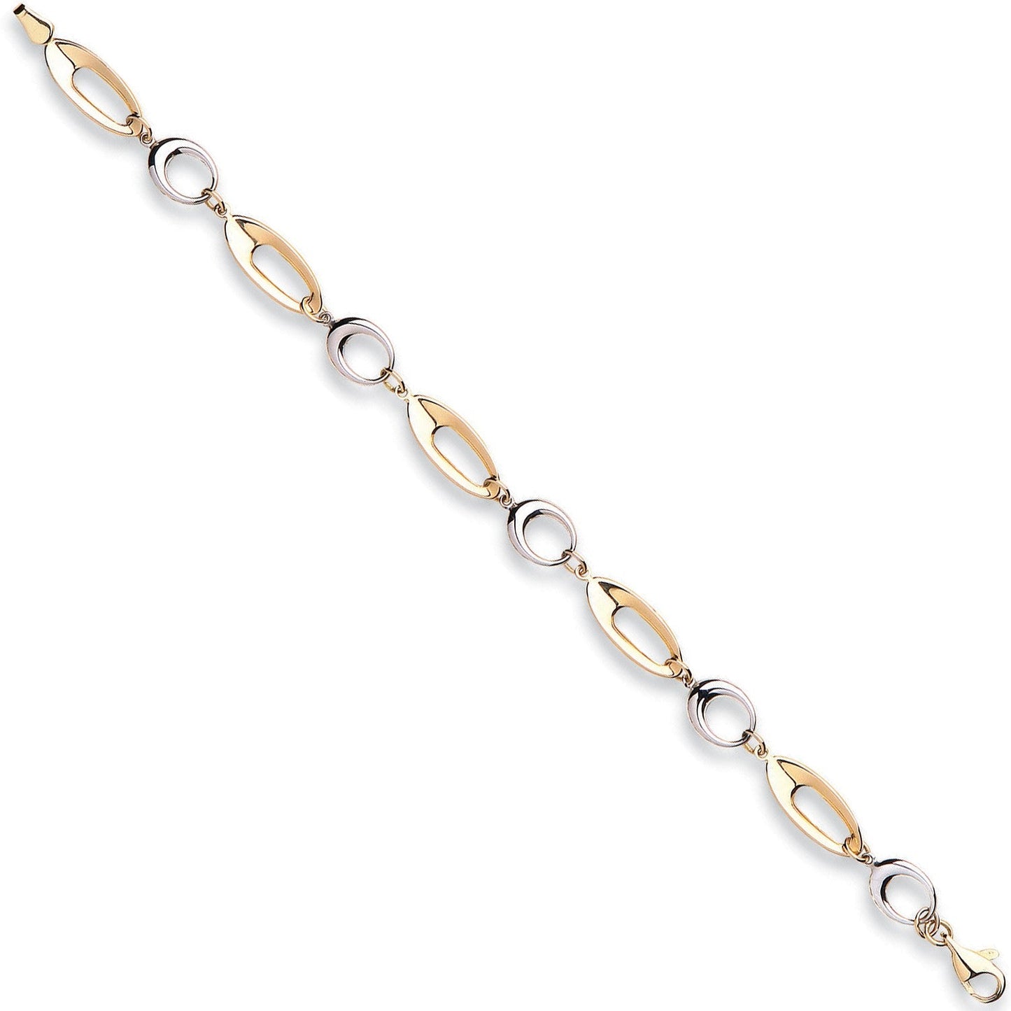 9ct Yellow And White Gold Fancy Link Bracelet - FJewellery