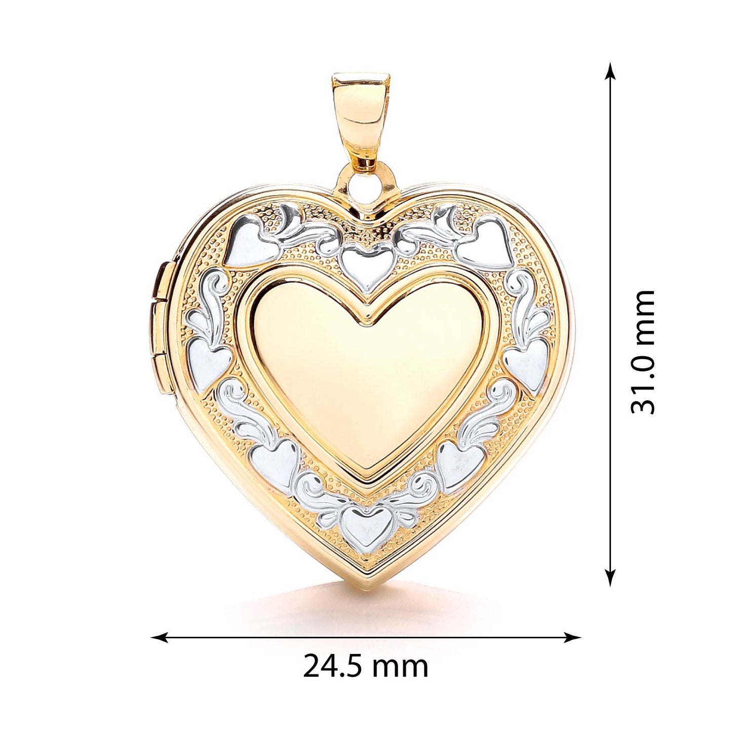 9ct Yellow and White Gold Heart Shape Locket - FJewellery