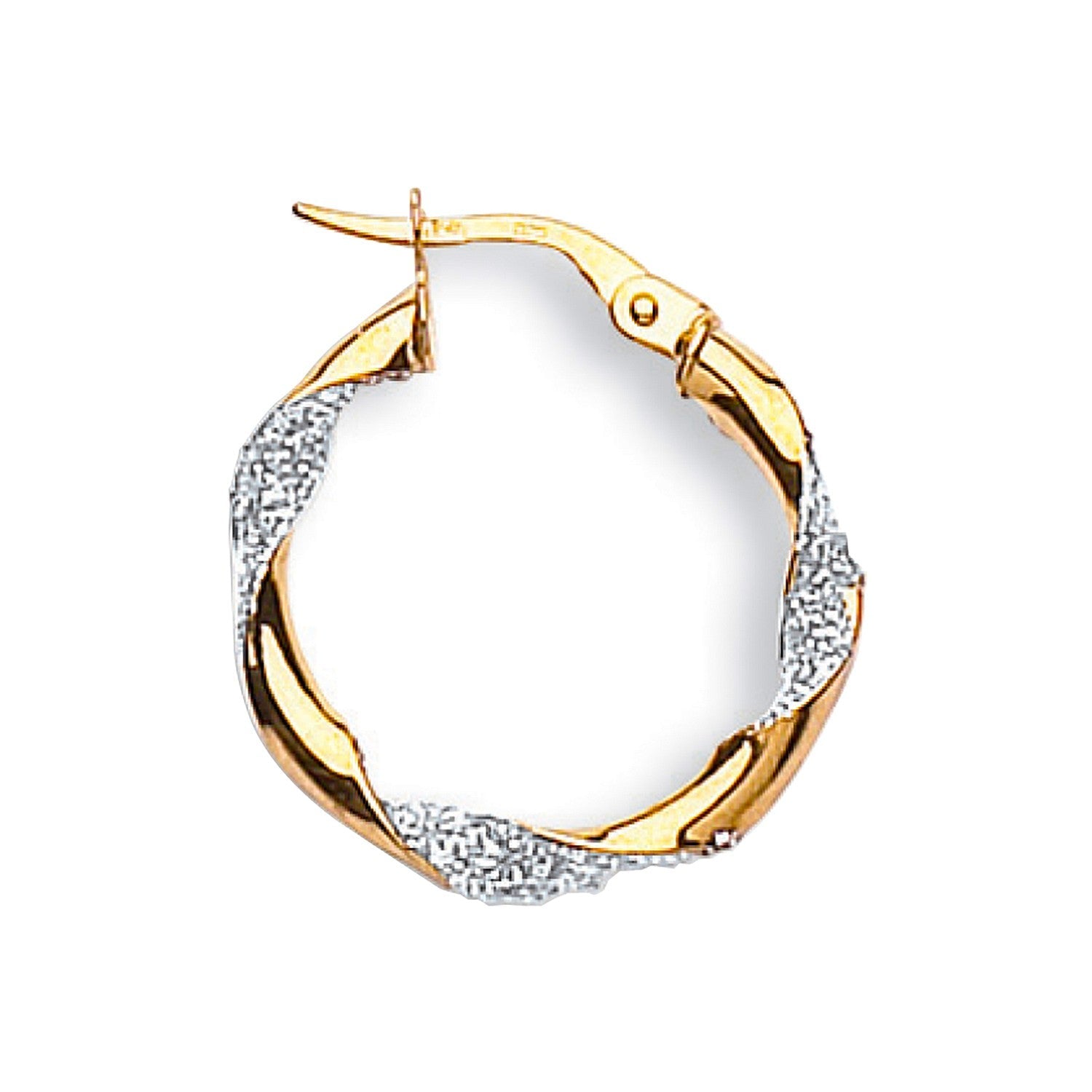 9ct Yellow And White Gold Hoop Earrings 22mm - FJewellery