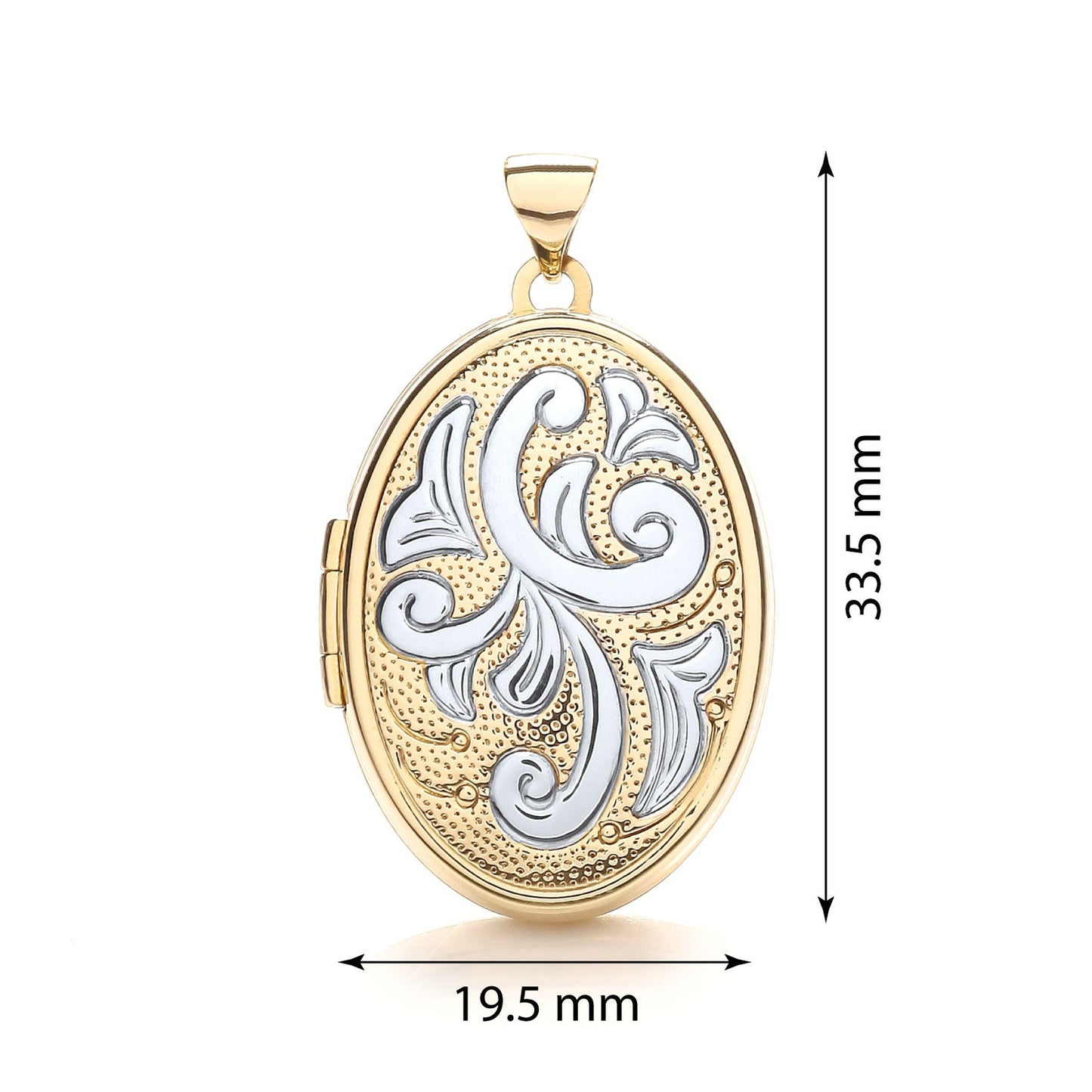 9ct Yellow and White Gold Oval Shaped Family Locket - FJewellery