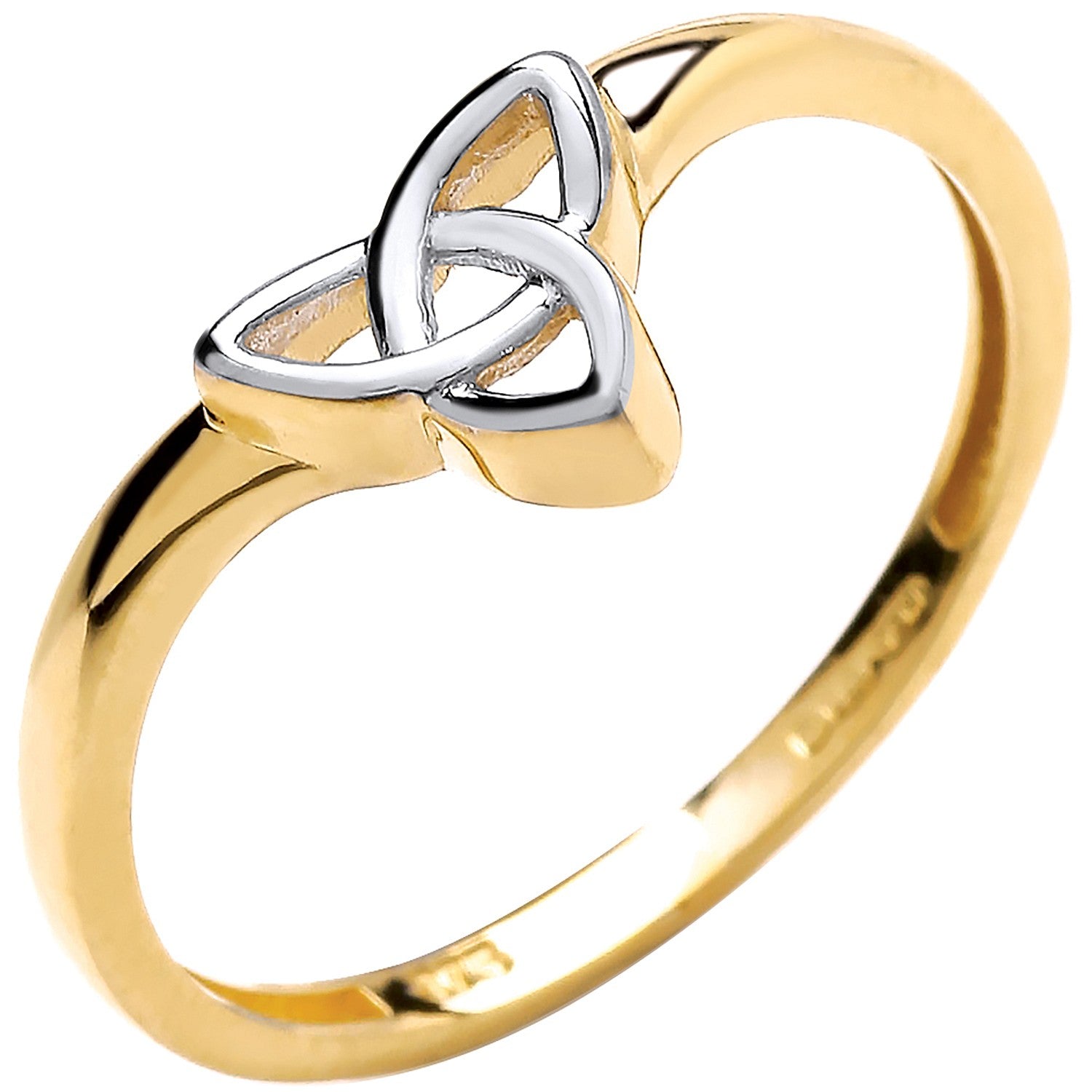 9ct Yellow and White Gold Wishbone Style Celtic Ring - FJewellery