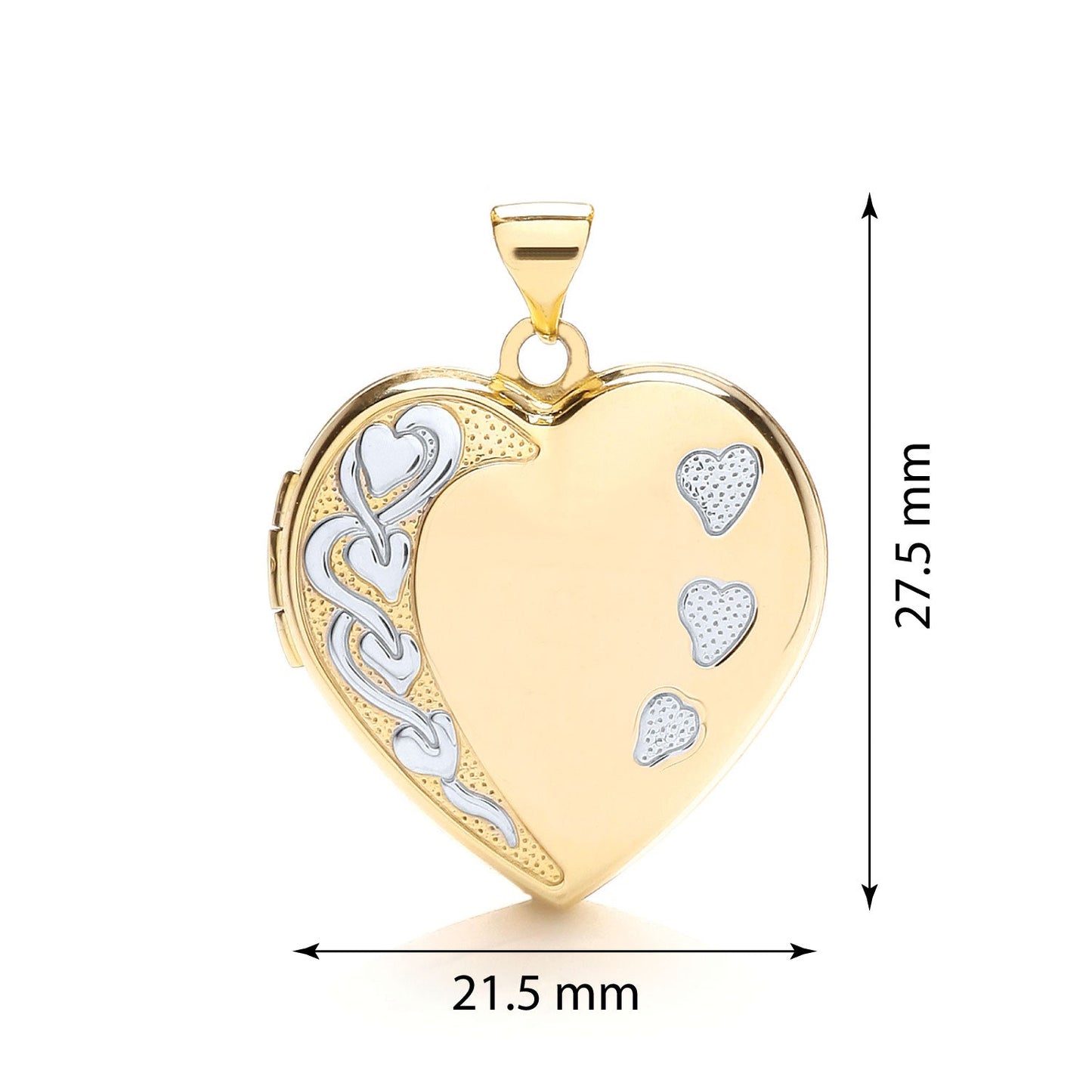 9ct Yellow and White Heart Shaped Family Locket - FJewellery
