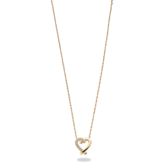 9ct Yellow Gold 0.05ct Diamond Heart Pendant - FJewellery