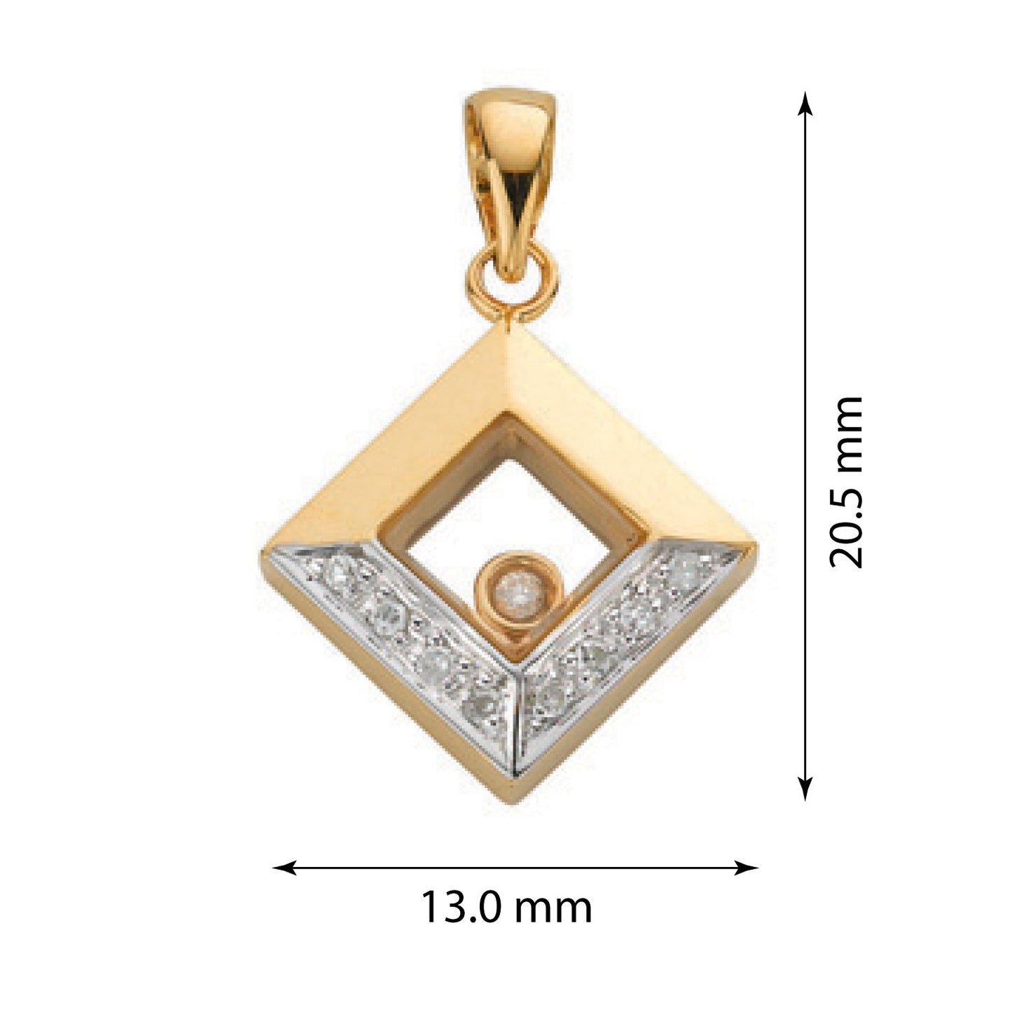 9ct Yellow Gold 0.05ct Floating Diamond Pendant - FJewellery