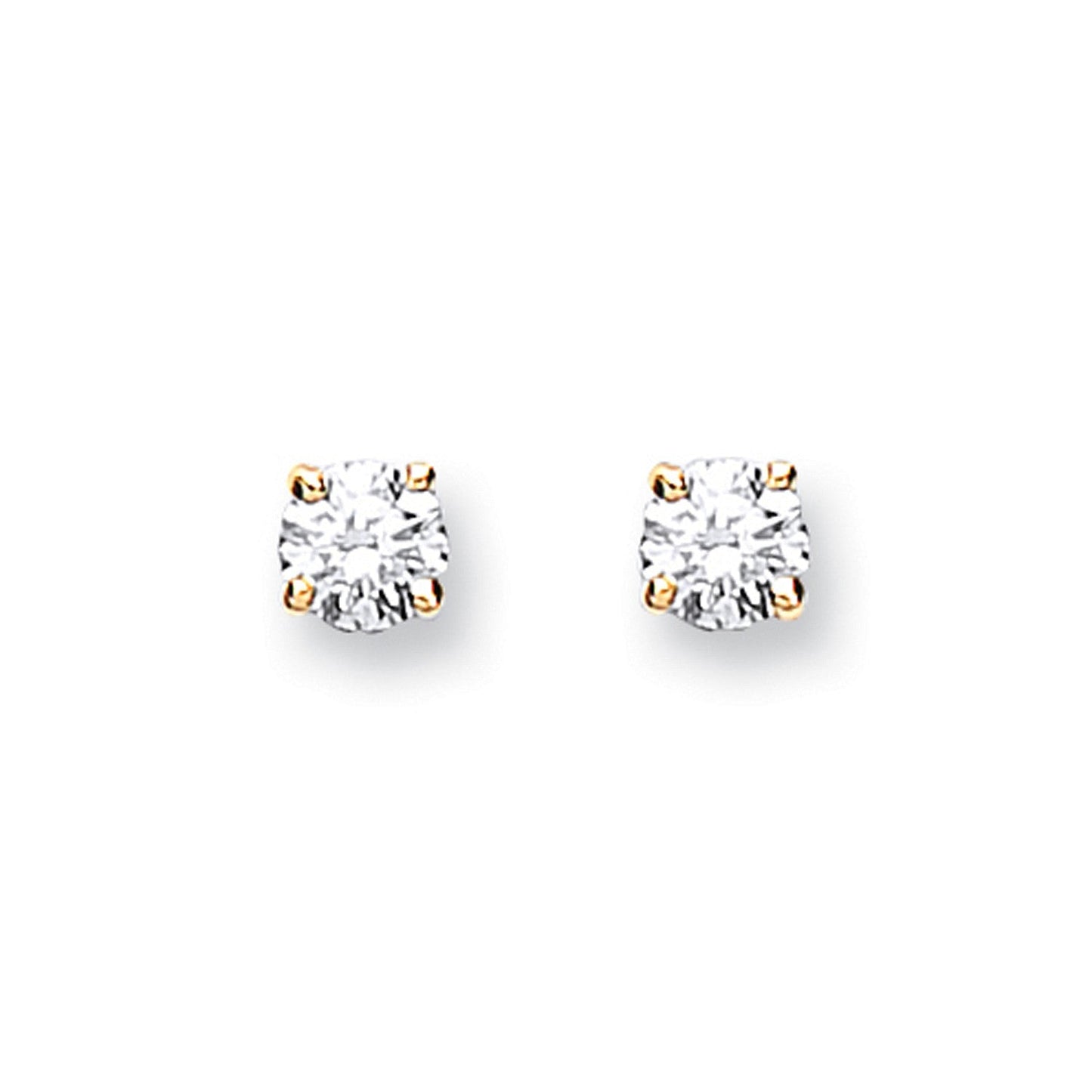 9ct Yellow Gold 0.20ct Claw Set Diamond Stud Earrings - FJewellery