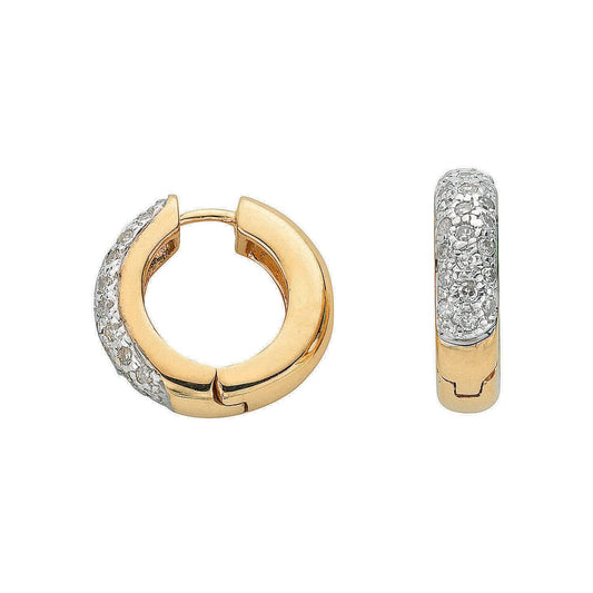 9ct Yellow Gold 0.25ct Diamond Earrings - FJewellery