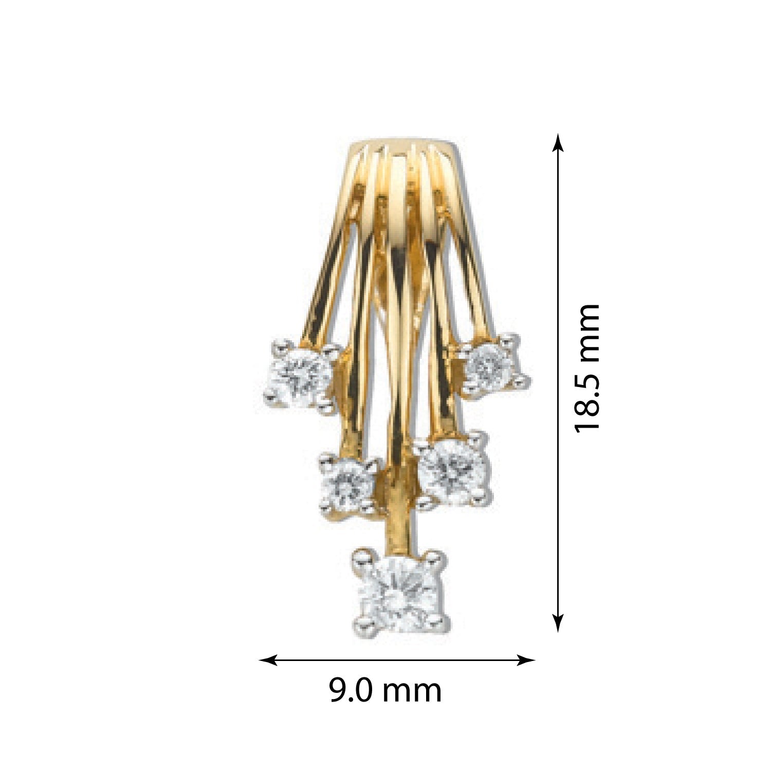 9ct Yellow Gold 0.25ct Diamond Multi Drop Pendant - FJewellery