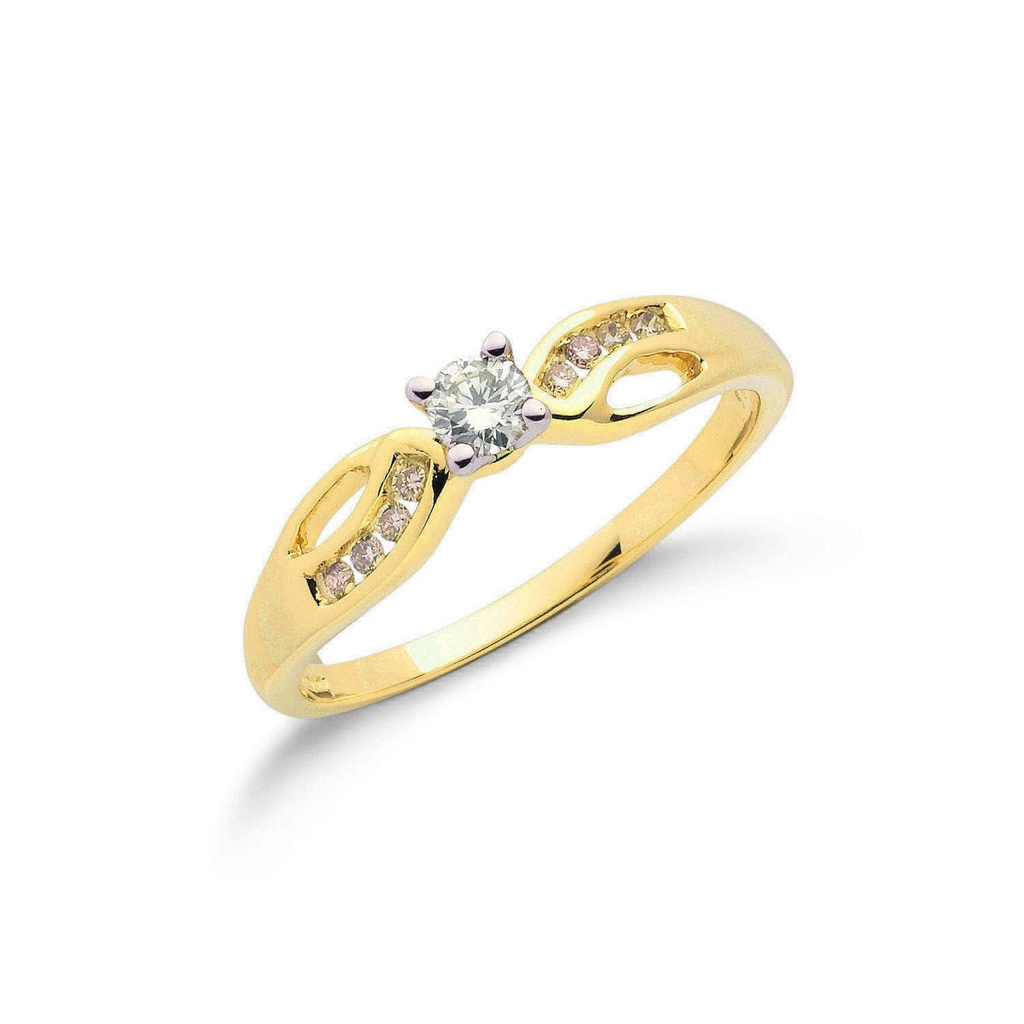 9ct Yellow Gold 0.26ct Diamond Ring - FJewellery