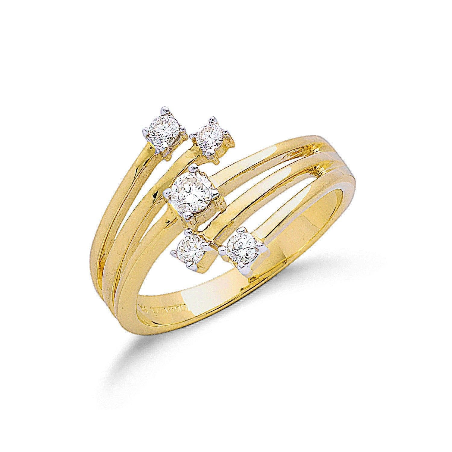 9ct Yellow Gold 0.30ct Diamond Ring - FJewellery