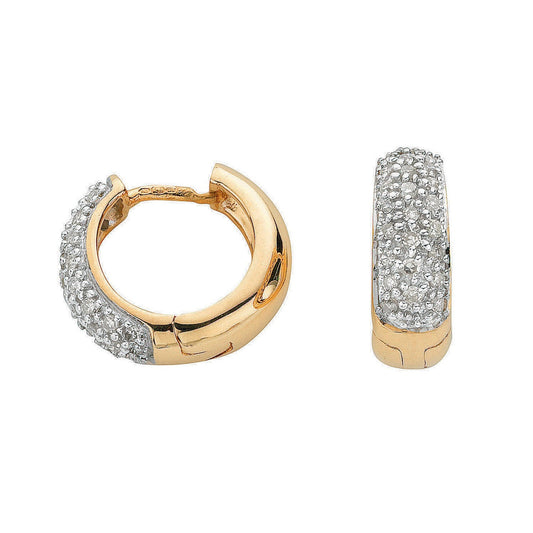 9ct Yellow Gold 0.42ct Diamond Earrings - FJewellery