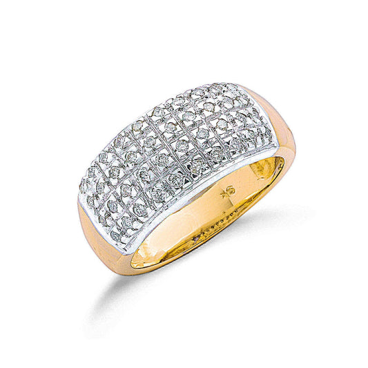 9ct Yellow Gold 0.50ct Diamond Bombay Ring - FJewellery