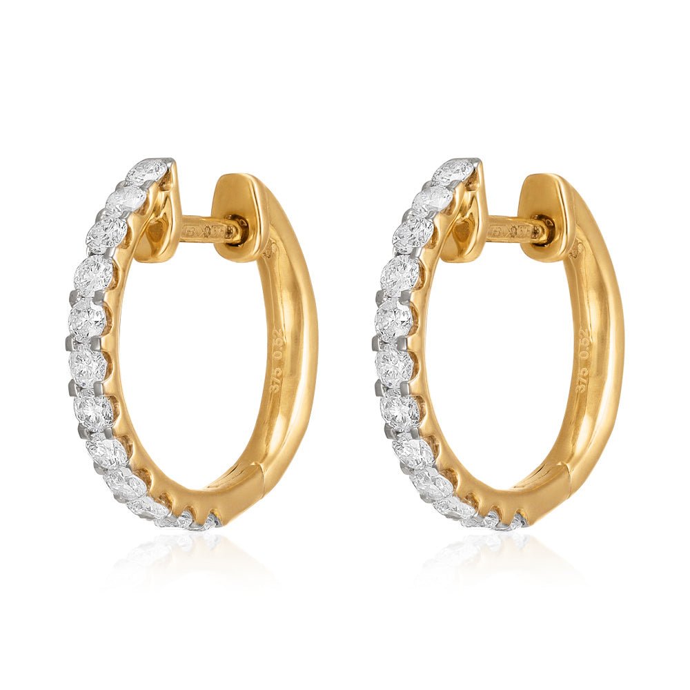 9ct Yellow Gold 0.52ct Diamond Earrings - FJewellery